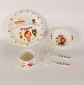 Melamine custom printed children dinner set 4