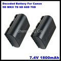 Factory Price LP-E6 digital camera battery for Canon 5D Mark II 5d mark III 60D  4