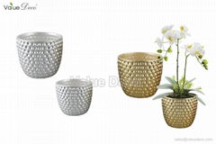 Christmas metallic pot w golf finish (TC0046)