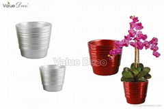 Christmas metallic pot w stripe (TC0047)