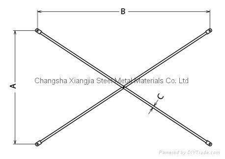 8‘x4’ punch hole cross brace for walk thru scaffolding box frame scaffold system 2