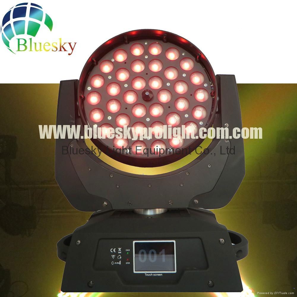 Touch Screen RGBW 4in1 36*10w zoom led moving washer light 4