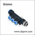 Dopow PKD-6-4-01 Male Triple Branch Reducer Pneumatic Fitting 1