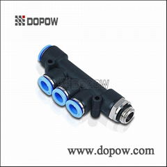 Dopow PKD-6-4-01 Male Triple Branch Reducer Pneumatic Fitting