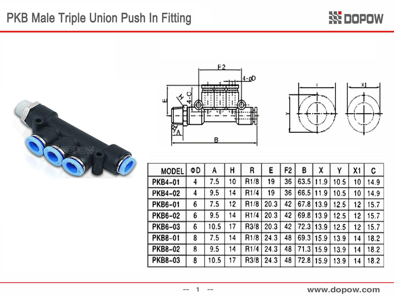 Dopow PKB 6-01 Male Triple Fitting 2