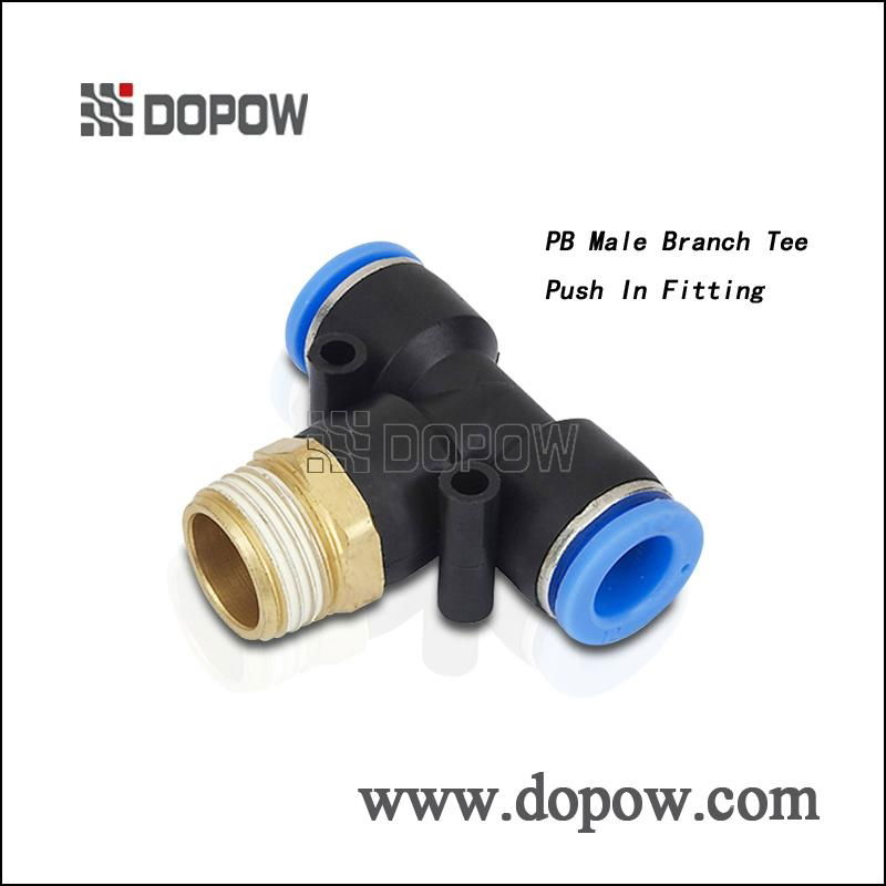 Dopow PB4-02  Pneumatic Fitting Tee Male Branch Type 3