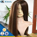 100% virgin long black hair glueless lace front human hair wigs 4