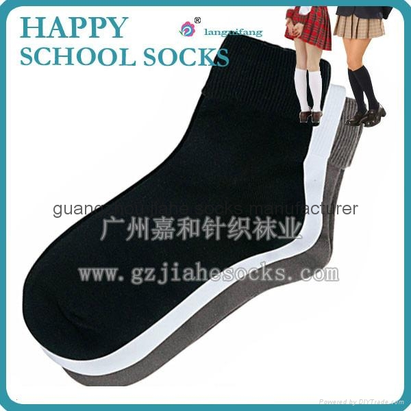 guangzhou black/white Students' Socks manufacturer 042603