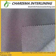 Woven fusible interlinings elastic interlining for men's suits 7812 