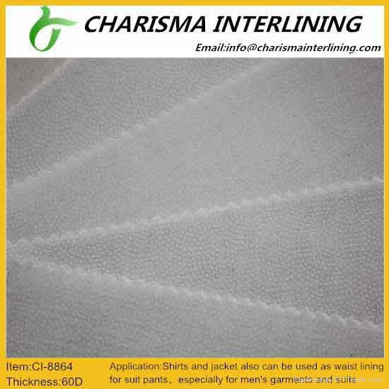 hot sell 100% polyester interlining, woven interlining fabric 8864H