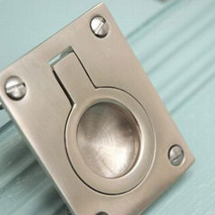 Stainless steel boat hardware flush ring pull