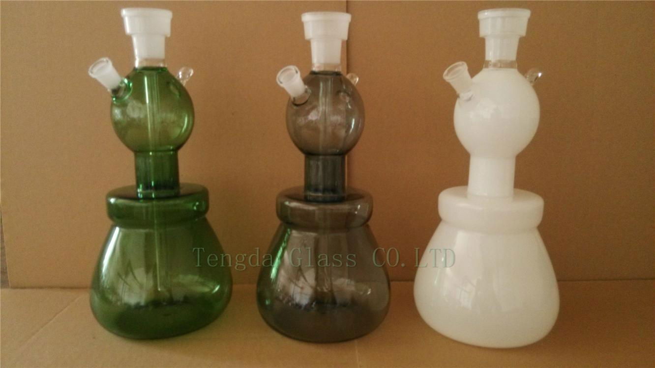 three colors of glass hookah with accessories 2