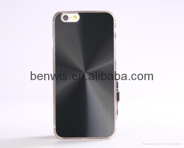 BENWIS metal wire drawing laser carving CD veins phone case for iphone 6 5