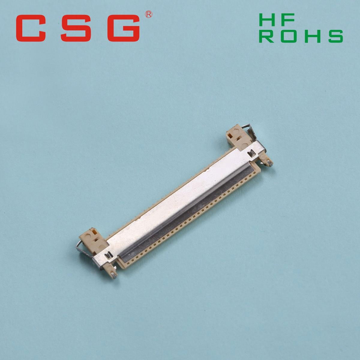 Right angle 30 pin 1.0 mm wafer housing SMT connector 4