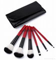 6pcs wood handle makeup brush set face