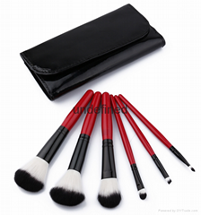 6pcs wood handle makeup brush set face brush cosmetic brush