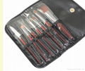 7pcs wood handle makeup brush set face brush cosmetic brush with PU bag 1