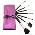 7pcs wood handle makeup brush set face brush cosmetic brush with PU bag 11