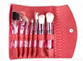 7pcs wood handle makeup brush set face brush cosmetic brush with PU bag 13