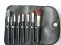 7pcs wood handle makeup brush set face brush cosmetic brush with PU bag 15