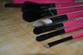 7pcs wood handle makeup brush set face brush cosmetic brush with metal box 9