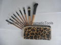 9pcs wood handle makeup brush set face brush cosmetic brush 5