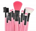 12pcs wood handle makeup brush set face