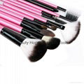 12pcs wood handle makeup brush set face brush cosmetic brush 2