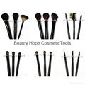 18pcs wood handle makeup brush set face brush cosmetic brush（Black  bag） 3
