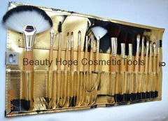 18pcs wood handle makeup brush set face