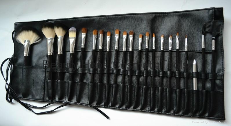 21pcs wood handle makeup brush set face brush cosmetic brush black 1