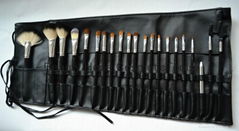 21pcs wood handle makeup brush set face brush cosmetic brush black