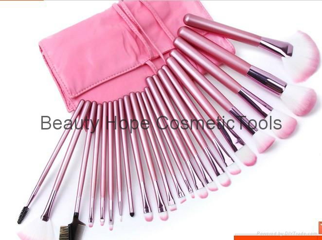 22pcs wood handle makeup brush set face brush cosmetic brush pink 3