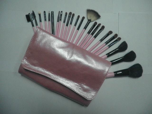 23pcs wood handle makeup brush set face brush cosmetic brush pink 3