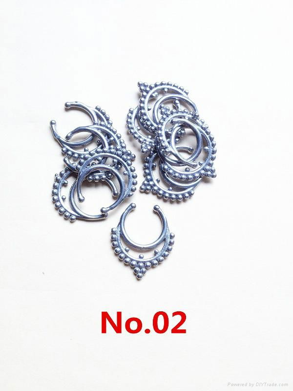 New Arrival Stainless Steel Nose Ring Piercing Non Piercing Nose Septum Ring