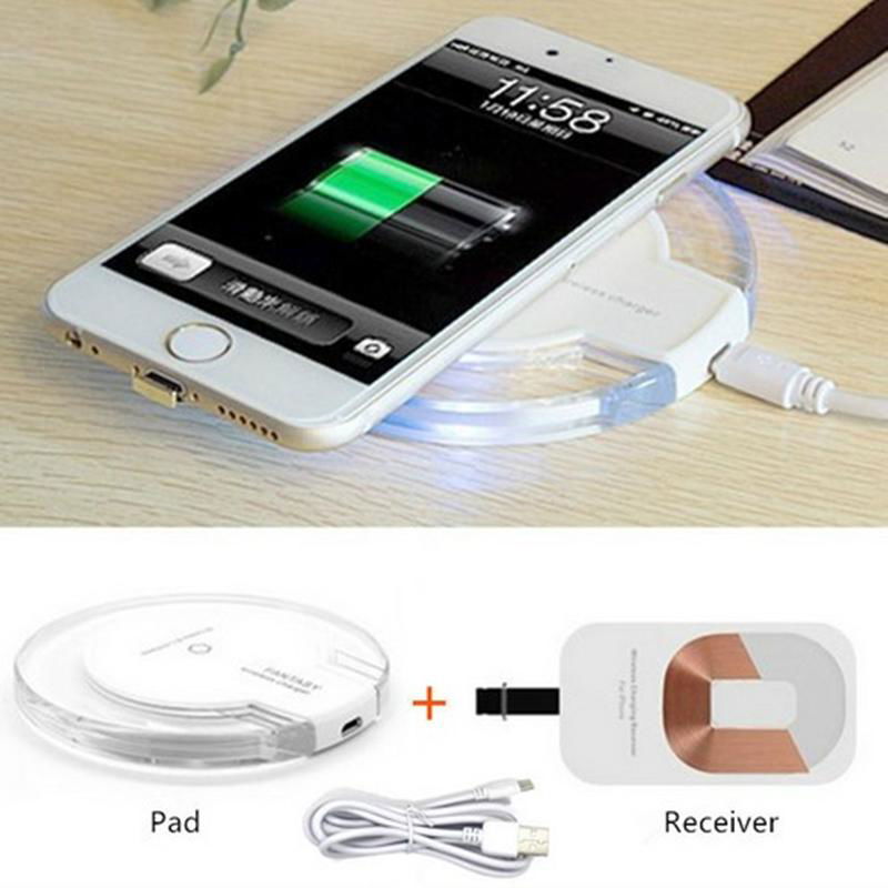 Best Quality Qi Wireless Charger Charging Pad + Receiver Kit Adapter for iPhone