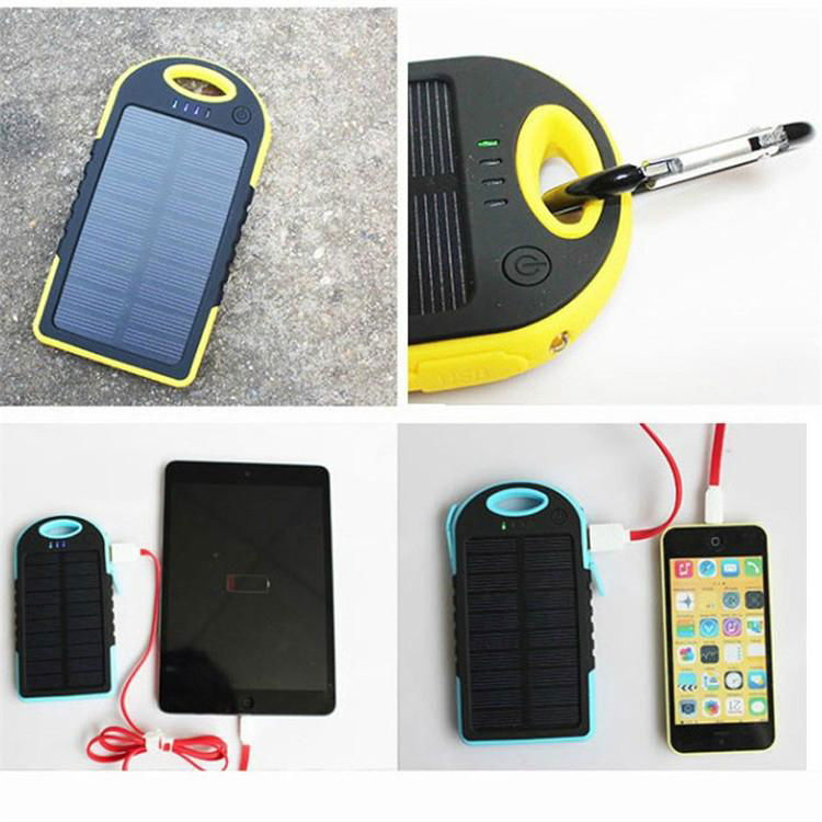 2016 Solor Charger 5000mah Portable Waterproof Solar Power Bank Backup Powerbank 2