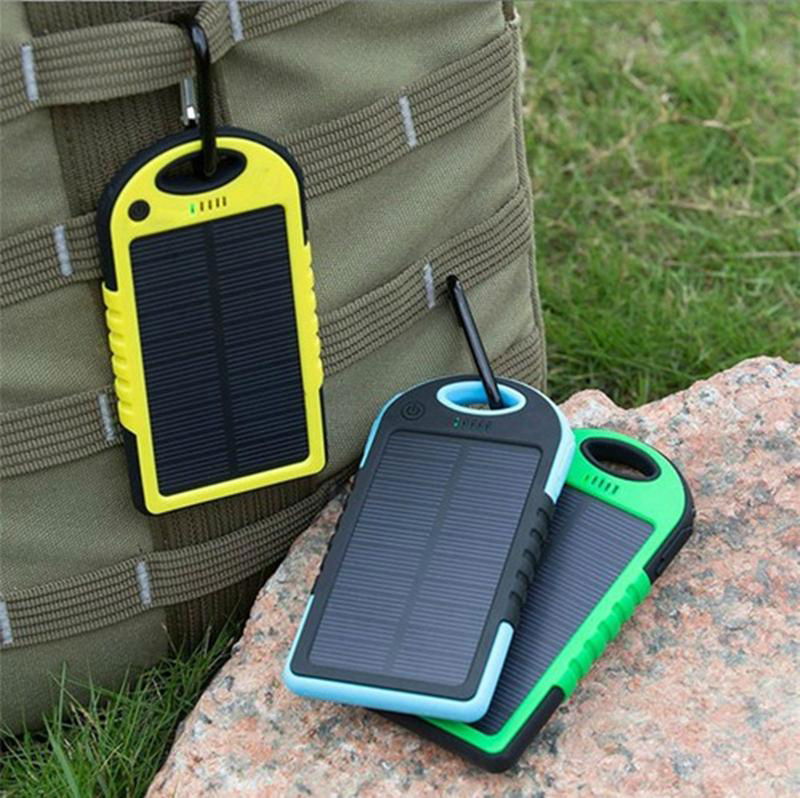 2016 Solor Charger 5000mah Portable Waterproof Solar Power Bank Backup Powerbank