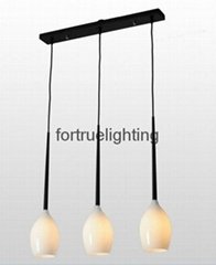 Linear 3 lights glass pendant light