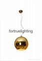 Plated globe glass pendant light 3