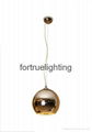 Plated globe glass pendant light 2