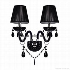 Noble black crystal wall lamp