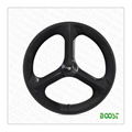  Carbon Tri 3Spokes 700C road  tubular Clincher  wheels