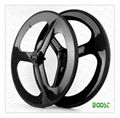  Carbon Tri 3Spokes 700C road  tubular Clincher  wheels 5