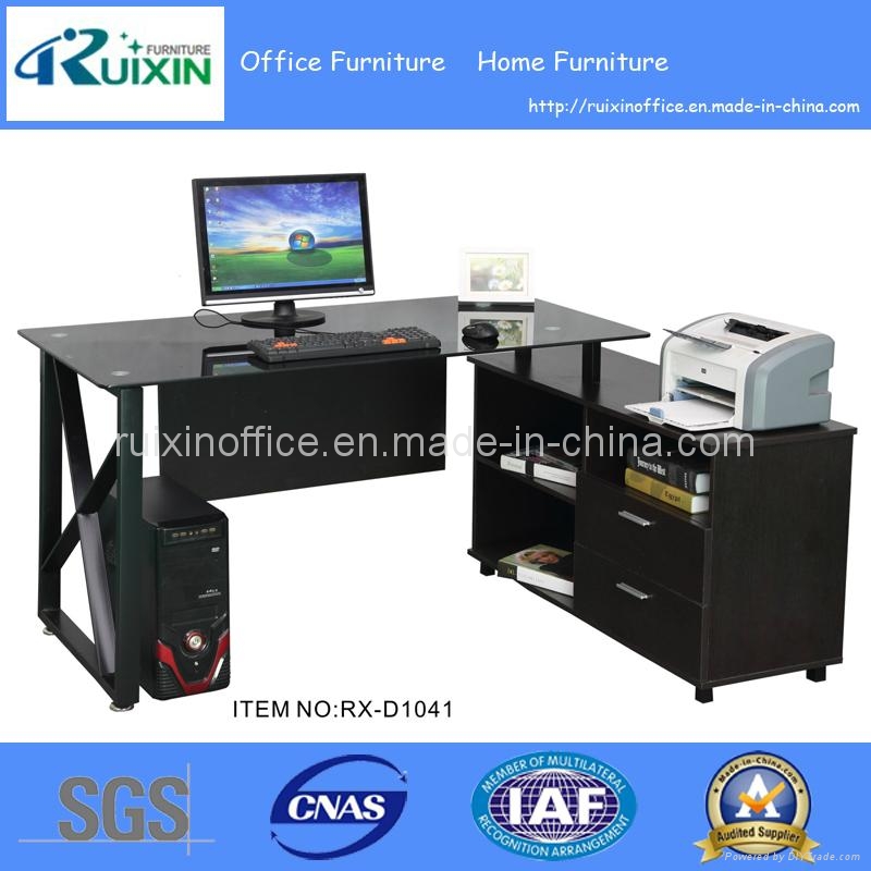 Hot Sale Modern Glass Office Executive Table with Wood Side RXD1041