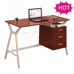 Egronomic Wooden and Metal Computer Desk with File Cabinet for Office
