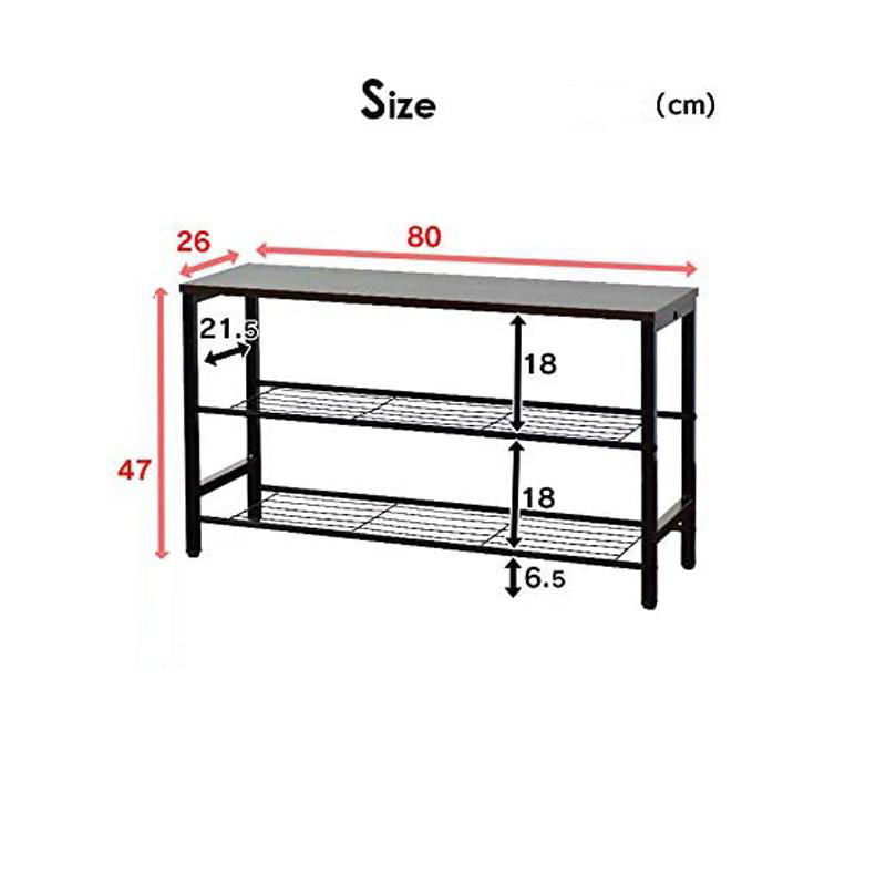 Hot Selling Three Layers Wooden and Metal Shoe Rack 5