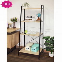 Four Layers Melamine Bookshelf with X Tube