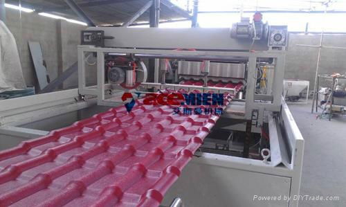 Plastic PVC+ASA glazed roof tile production line 3