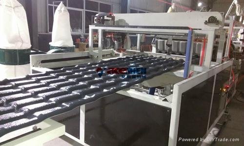 Plastic PVC+ASA glazed roof tile production line 4